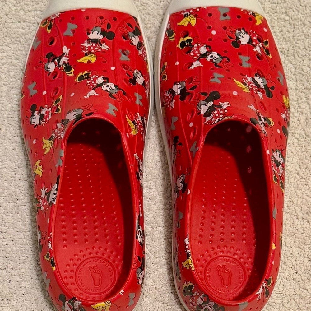 Native Shoes Red Minnie Mouse Slip-Ons